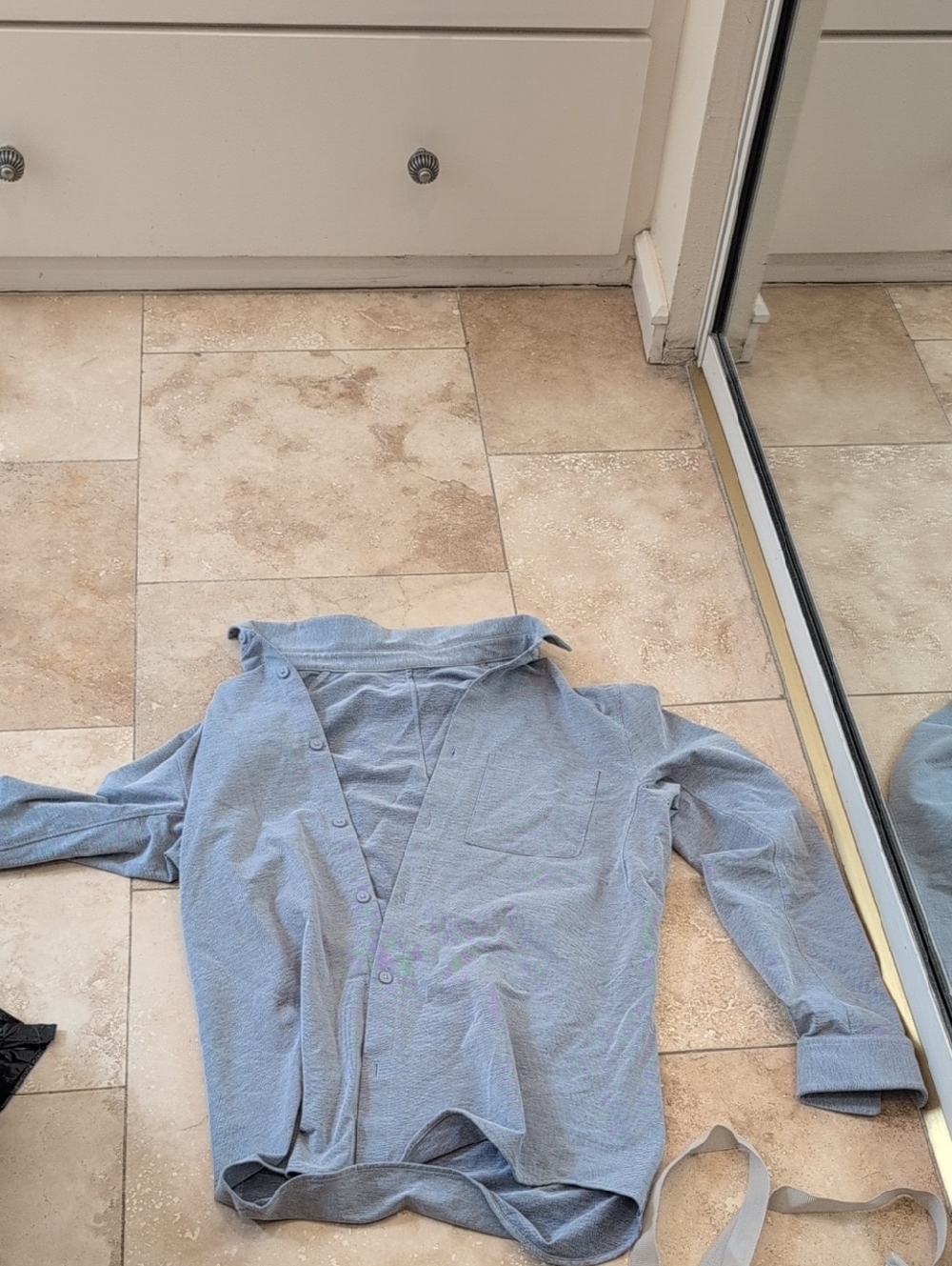 lululemon athletica light blue men's long sleeve button-up